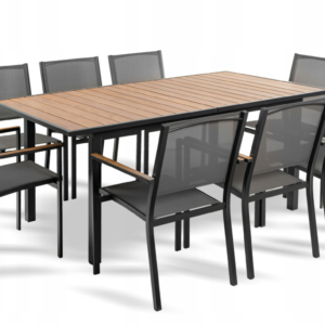 Zestaw ogrodowy PREMIUM, stół TERY z krzesłami BARCELONA 8 osobowy aluminium